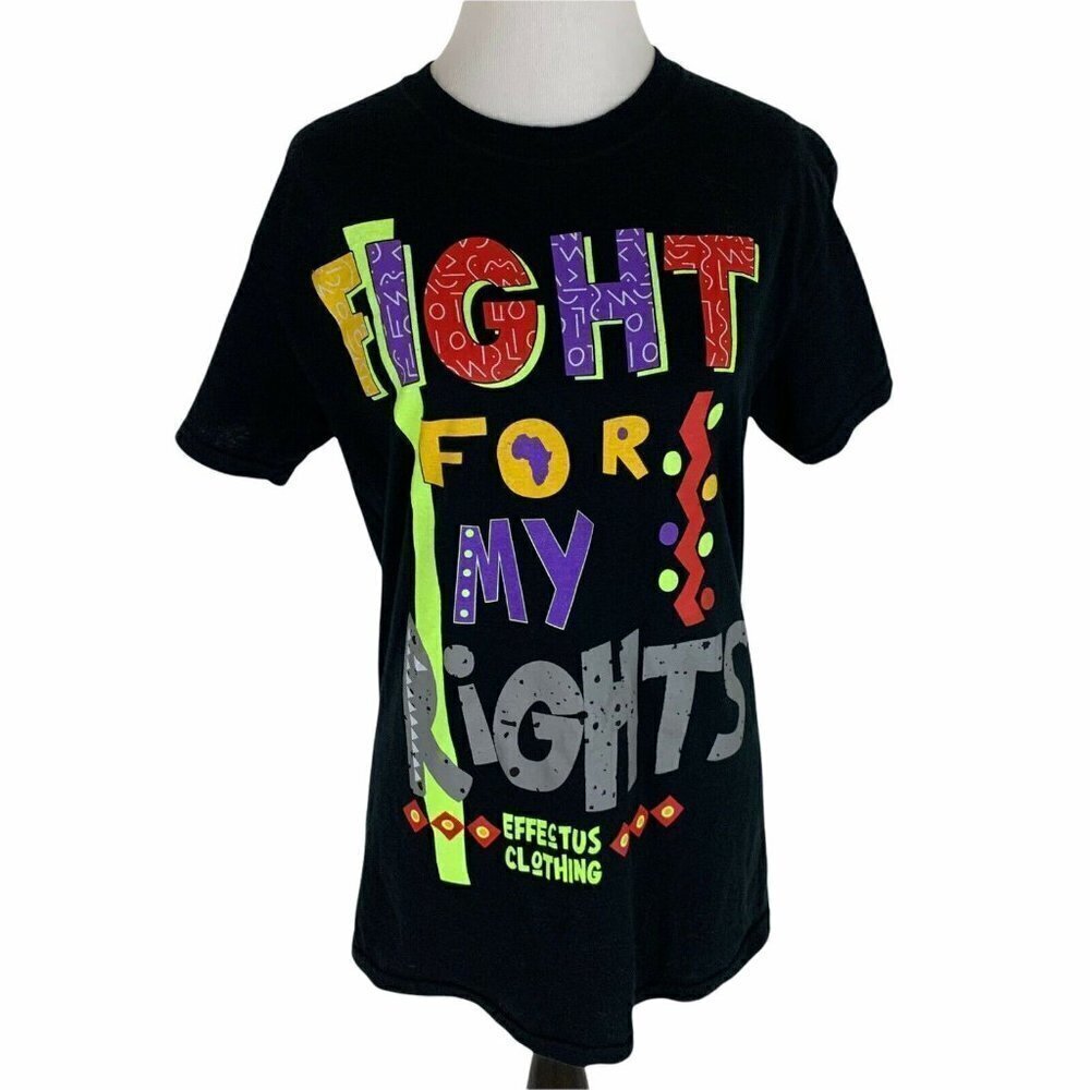 Effectus Clothing Men's S Small Crewneck T-Shirt "Fight for my Rights" Cotton